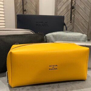 Acqua di Parma x Air Canada Mustard Yellow Travel Toiletry Pouch Amenity Kit